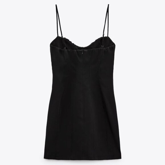 Zara dress NWT Drape Fitted Black Dress LIB XS women's dress - Picture 3 of 15